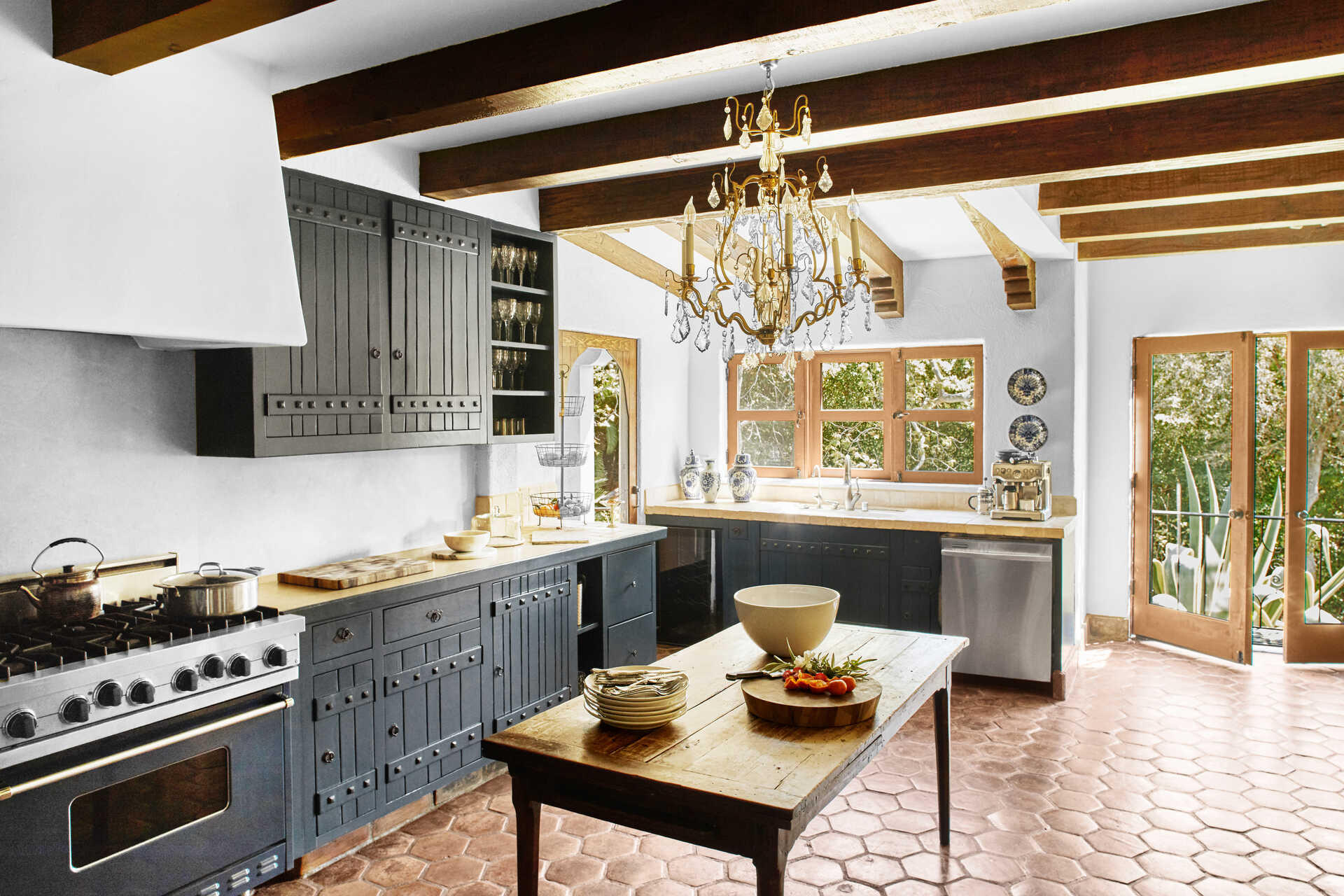 660 El Bosque Road Montecito, CA 93108 - Photo 12 of 34 a kitchen with a stove a sink and a refrigerator