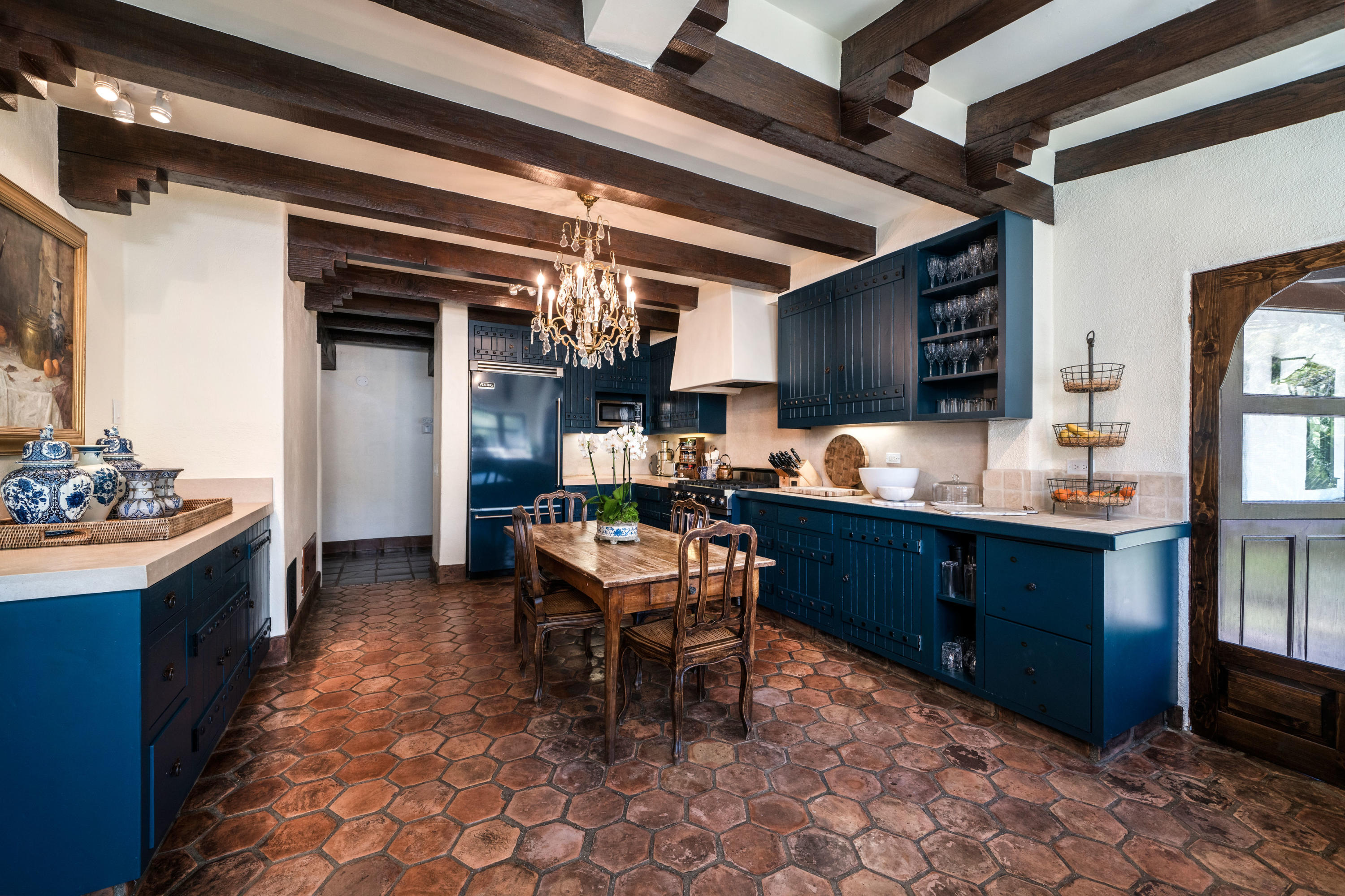 660 El Bosque Road Montecito, CA 93108 - Photo 13 of 34 a kitchen with stainless steel appliances granite countertop a sink and cabinets