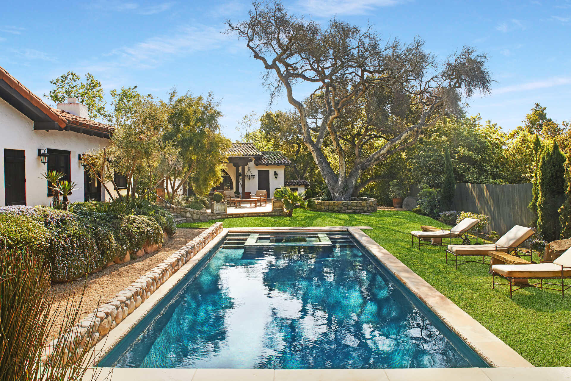 660 El Bosque Road Montecito, CA 93108 - Photo 5 of 34 a view of a house with swimming pool