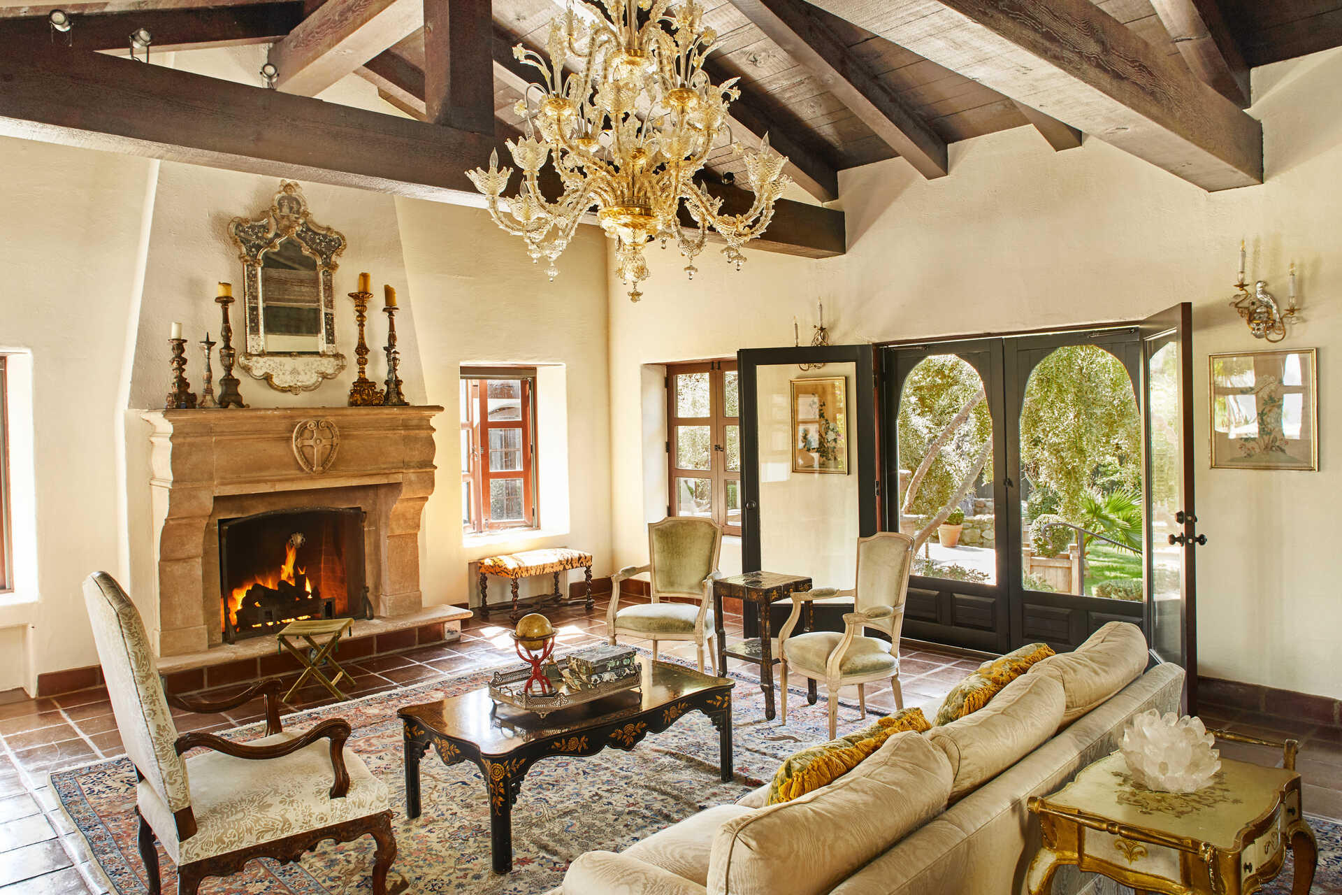 660 El Bosque Road Montecito, CA 93108 - Photo 9 of 34 a living room with furniture fireplace and flat screen tv