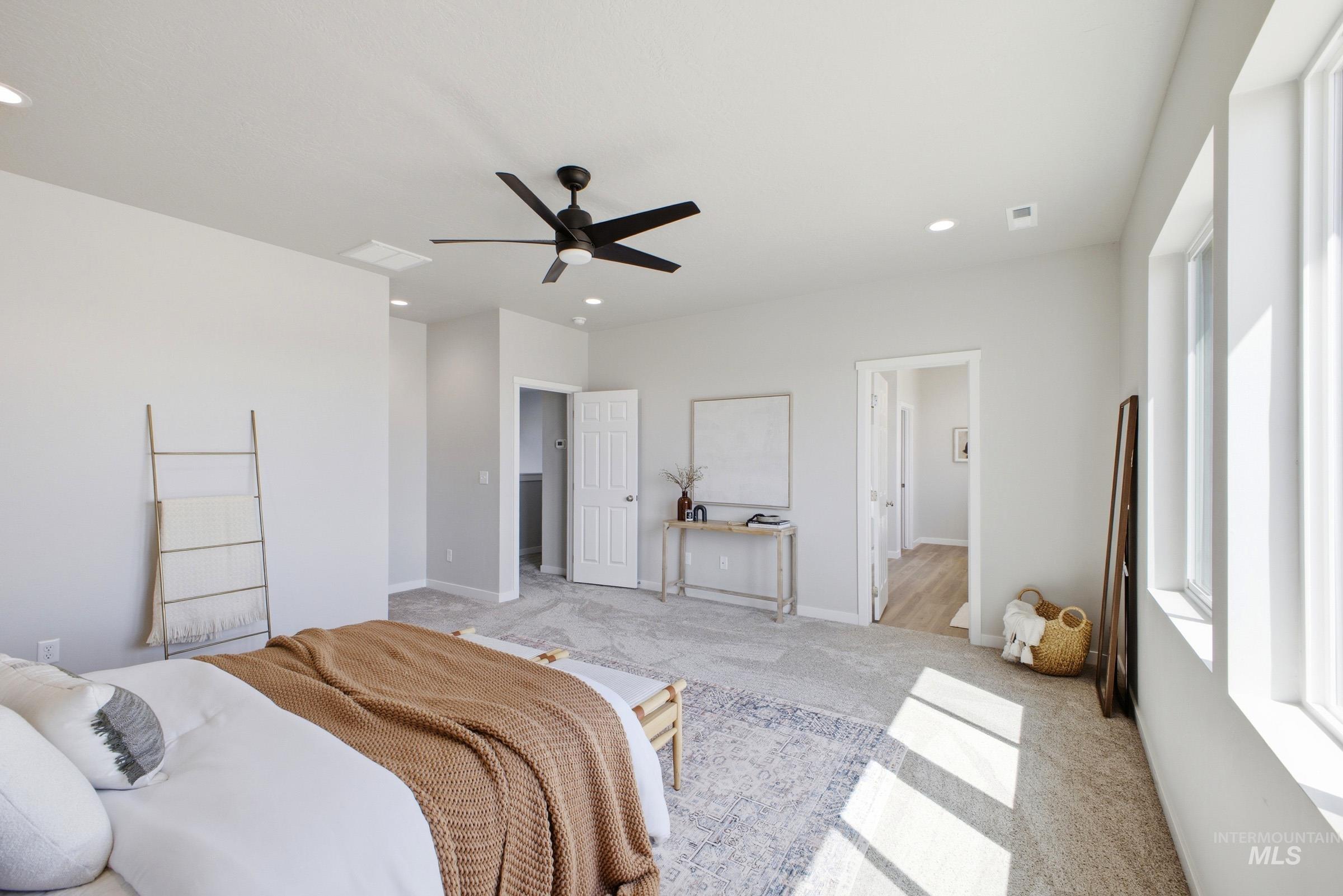 1645 Dyer Street Middleton, ID 83644 - Photo 23 of 31 Bedroom featuring light carpet, ceiling fan, and recessed lighting