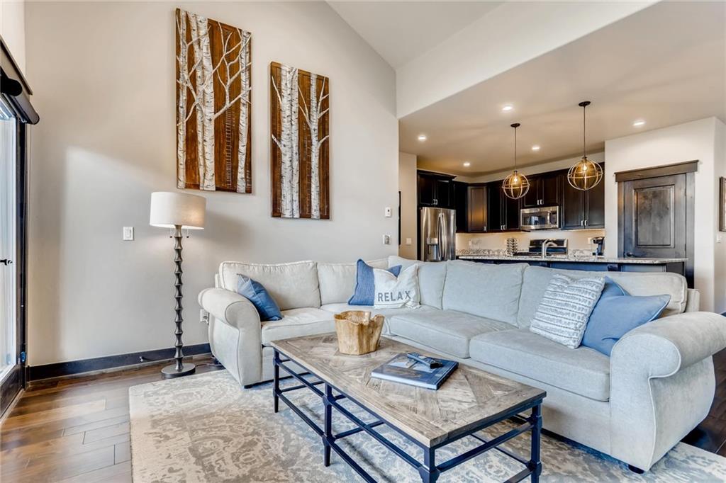851 Independence Road, Unit 5A Keystone, CO 80435 - Photo 6 of 28 a living room with furniture and kitchen view