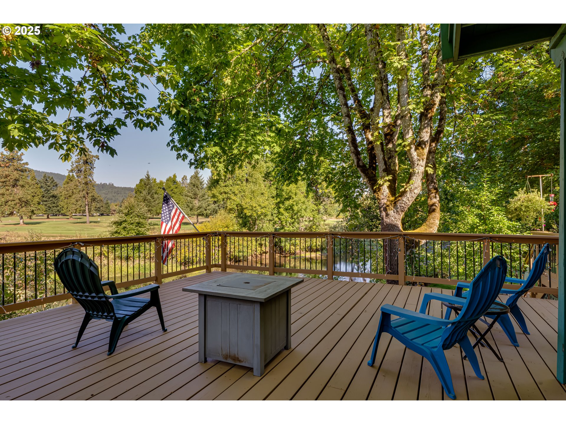 90498 Sunderman Road Springfield, OR 97478 - Photo 38 of 47 a view of a balcony with wooden floor and outdoor seating