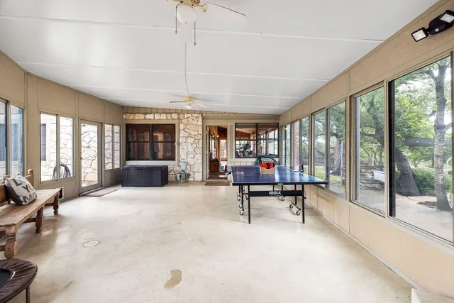 a view of a park with tree s