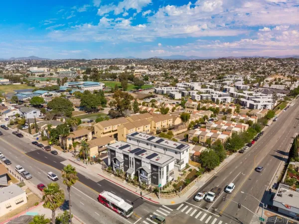 an aerial view of multiple house