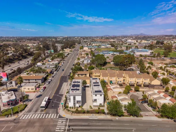 an aerial view of multiple house