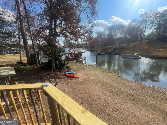 a view of a wooden bridge