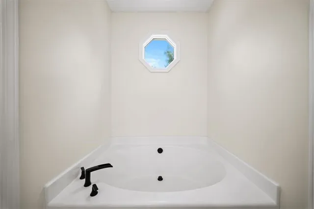 a bathroom with a tub