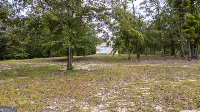 a backyard of a house with lots of green space