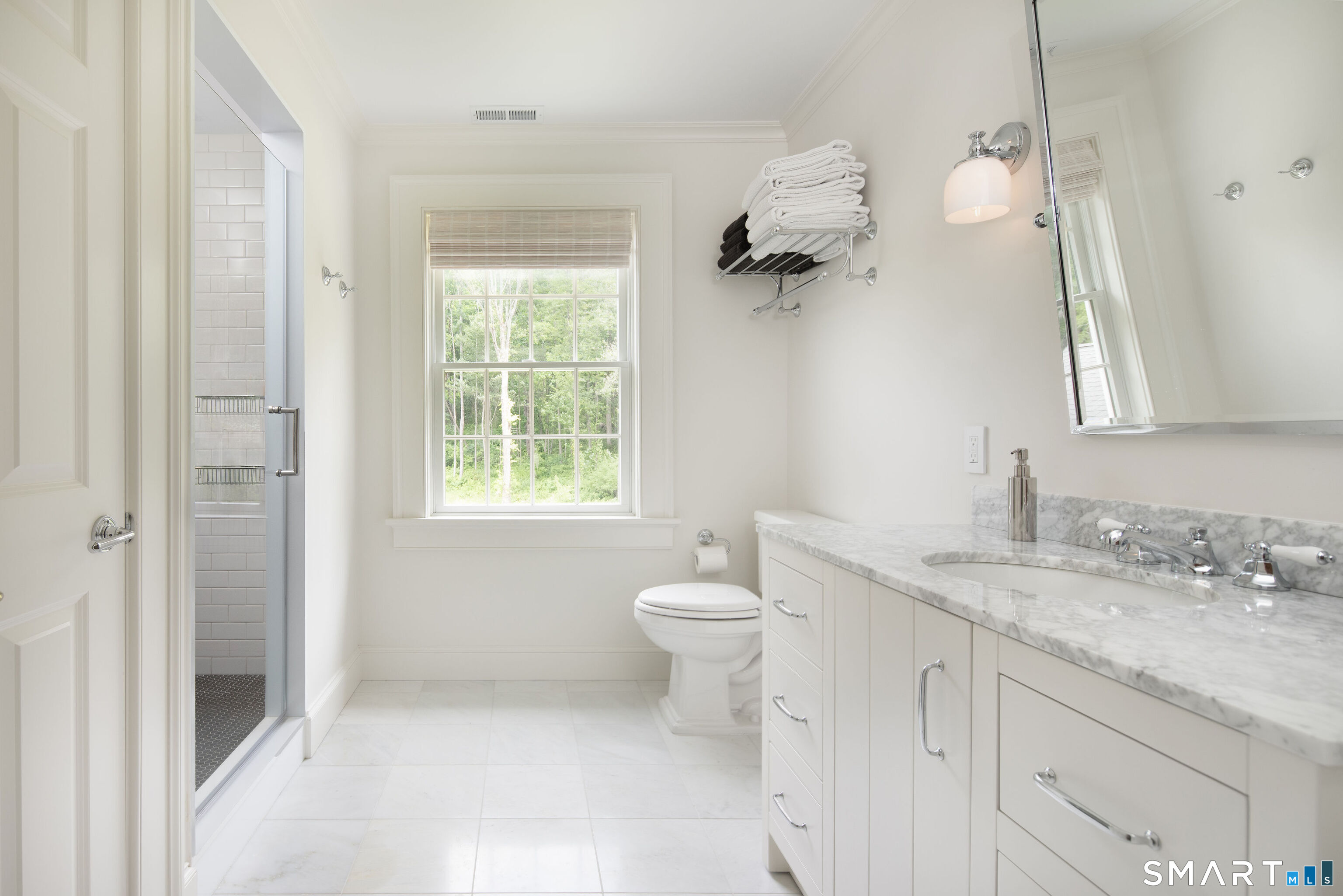 200 Sharon Mountain Road Sharon, CT 06069 - Photo 25 of 37 a bathroom with a granite countertop sink a toilet and a mirror
