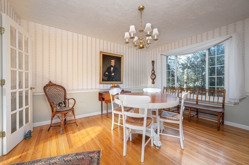 4 Camelot Circle Dudley, MA 01571 - Photo 19 of 42 a view of a dining room with furniture wooden floor and chandelier