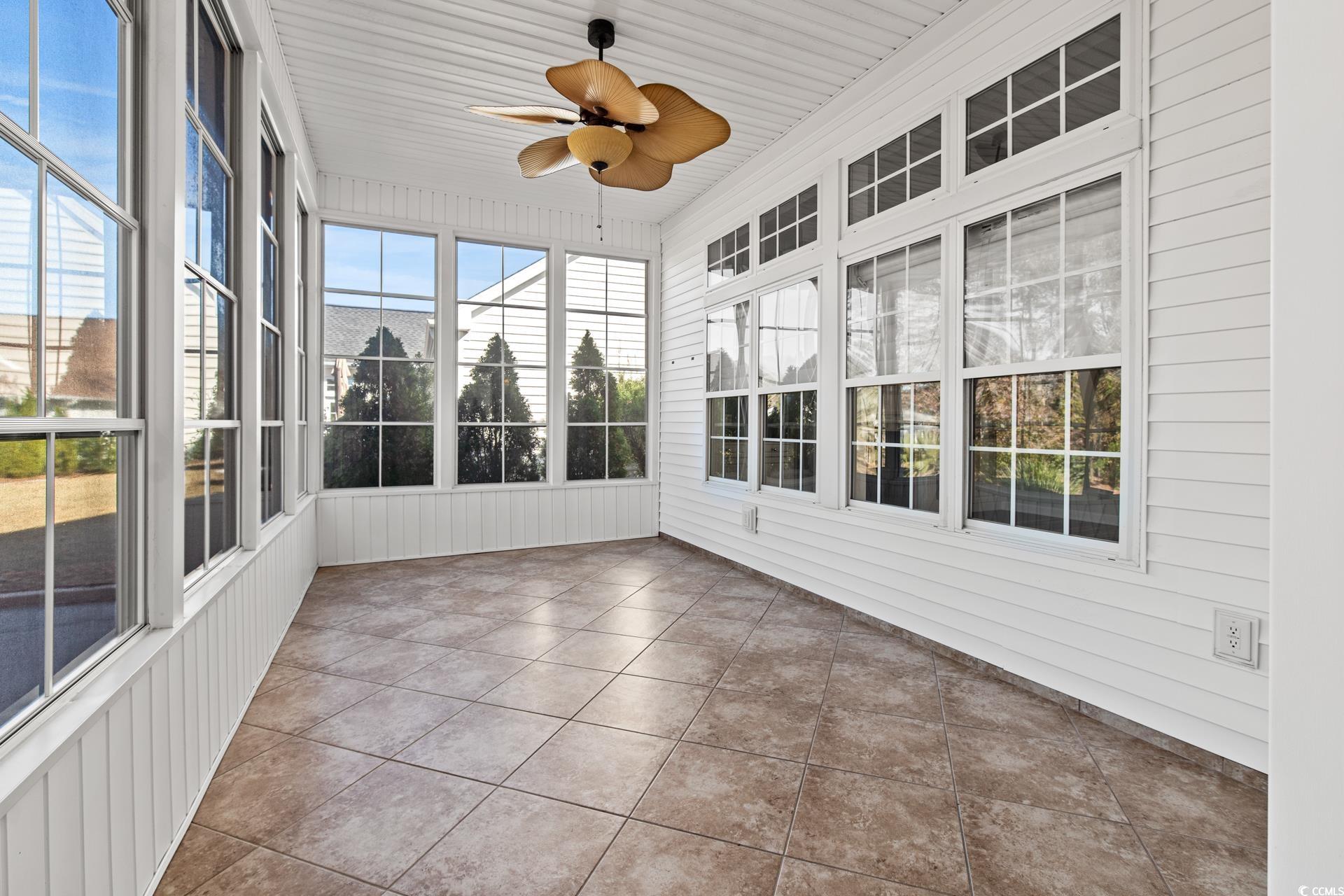 126 Pickering Drive Murrells Inlet, SC 29576 - Photo 33 of 40 Unfurnished sunroom featuring ceiling fan