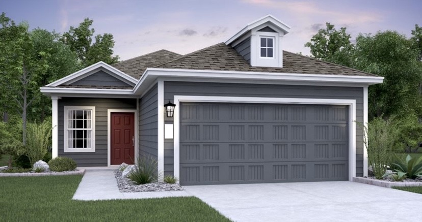 14317 Berning Road Manor, TX 78653 - Photo 1 of 1 a front view of a house with a yard and garage