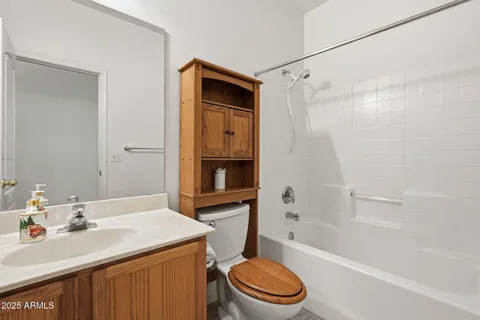 a bathroom with a bathtub