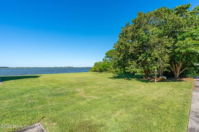 a view of an ocean from a yard