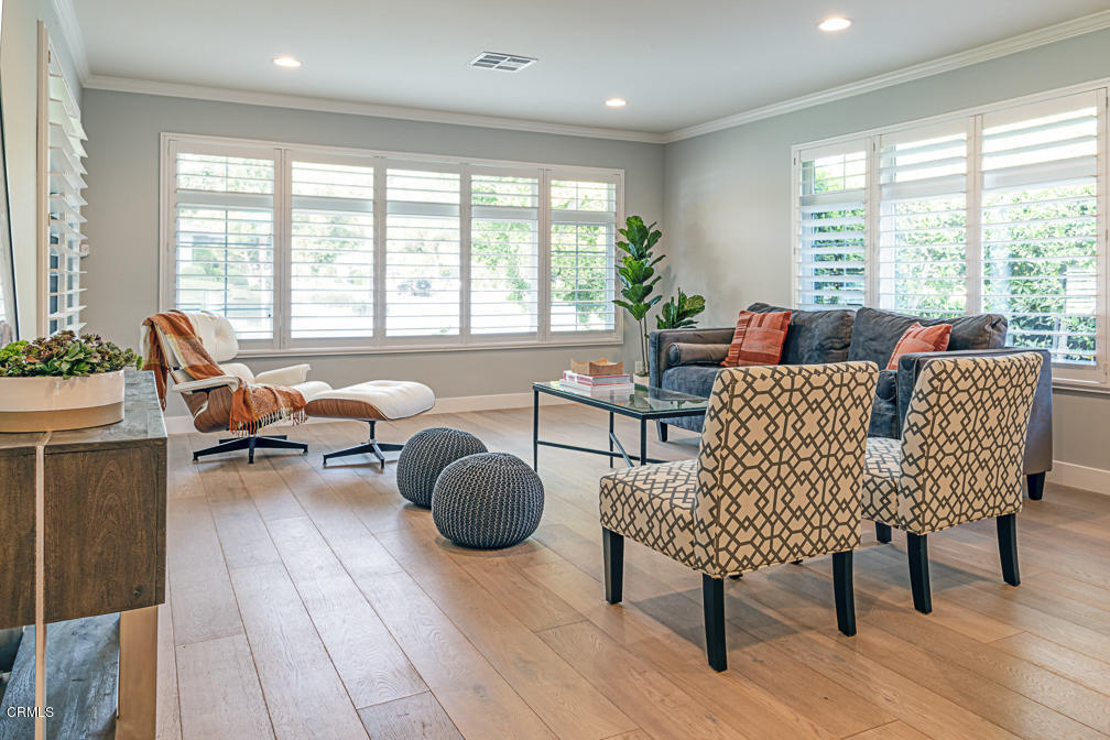 3710 Hampton Road Pasadena, CA 91107 - Photo 7 of 42 a living room with furniture and floor to ceiling windows