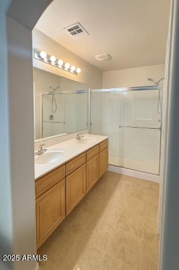 23150 West Lasso Lane Buckeye, AZ 85326 - Photo 5 of 10 a spacious bathroom with a mirror a shower and a sink