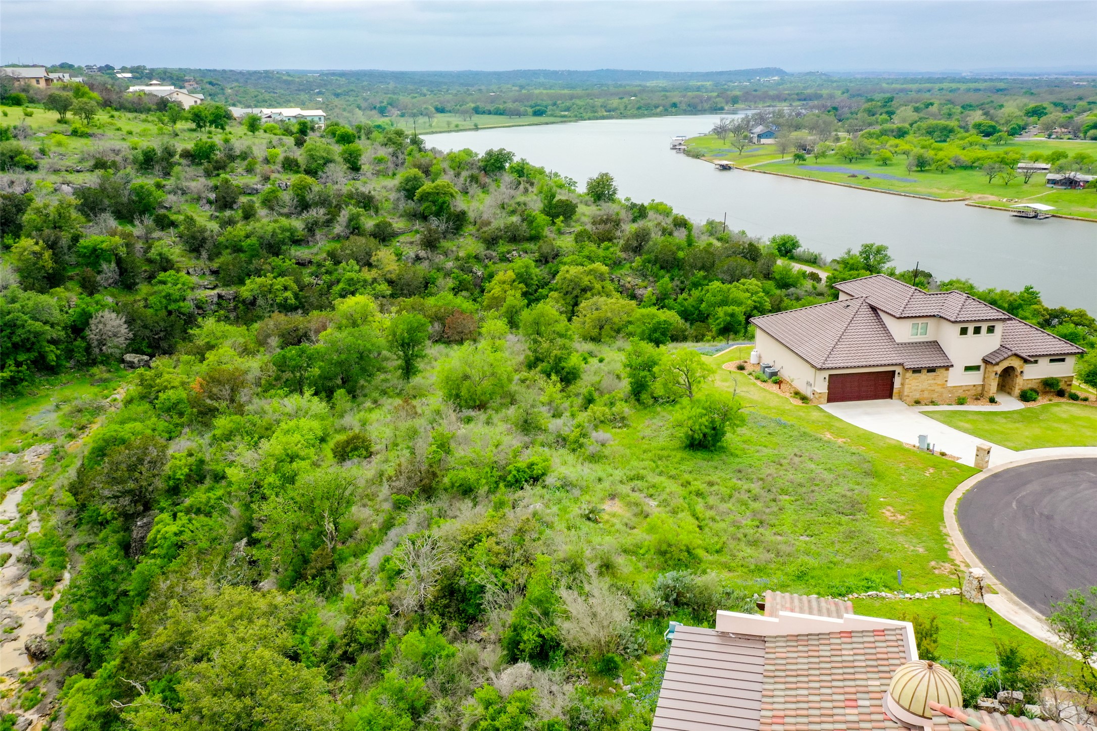 513 Pantera Circle Marble Falls, TX 78654 - Photo 19 of 21 Birds eye view of property with a water view