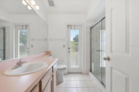 a view of city and green space