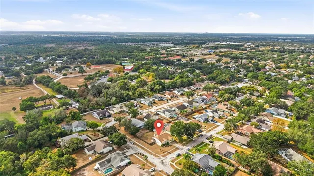 an aerial view of multiple house