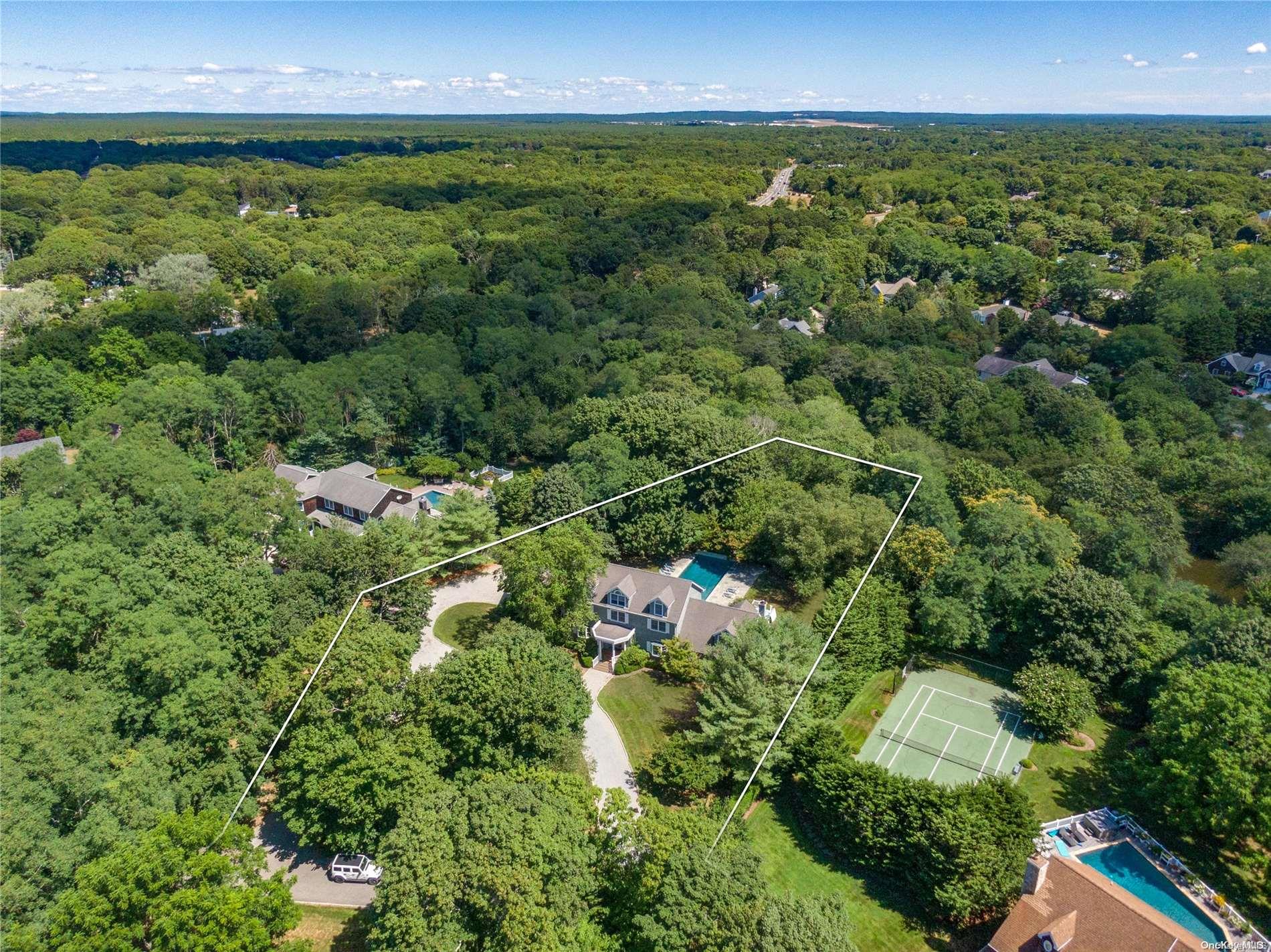 a view of a green yard