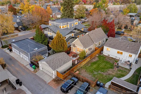 an aerial view of multiple house
