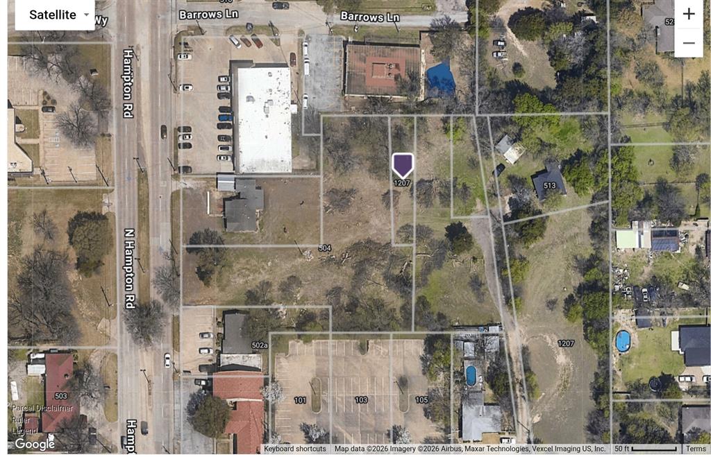 504 North Hampton Road DeSoto, TX 75115 - Photo 10 of 11 Aerial Map. Depicting the location and boundaries of the property