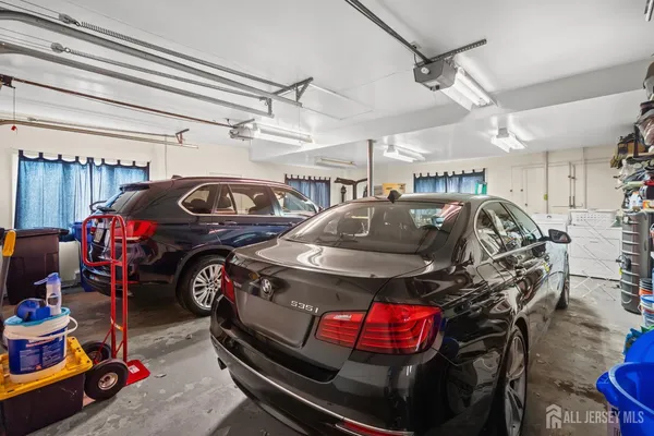 a view of a car in garage