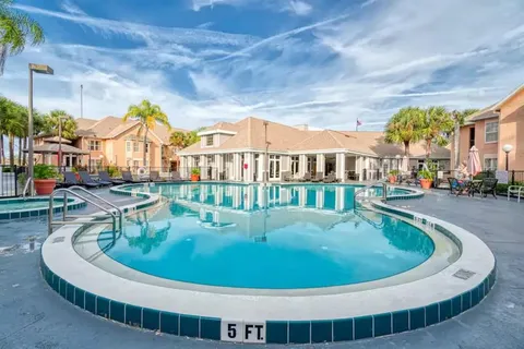 a view of outdoor space yard and swimming pool
