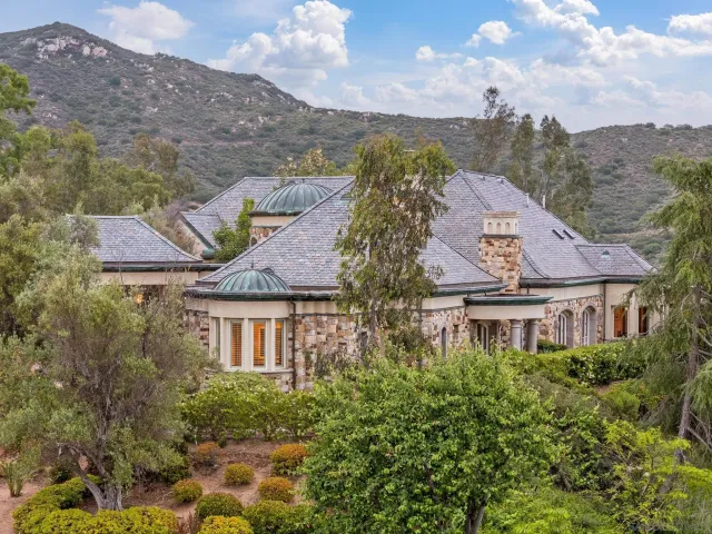 an aerial view of a house