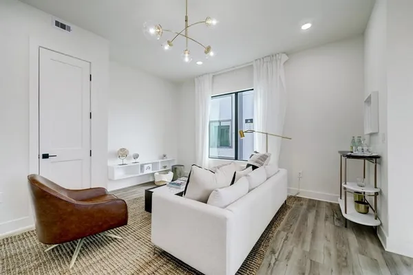 a living room with furniture