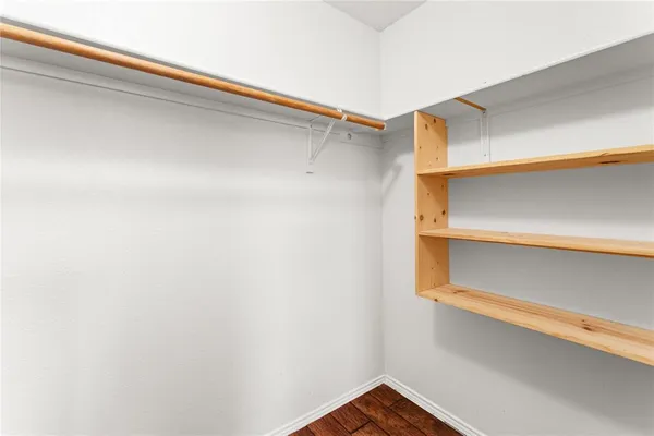 a close up view of racks on the wall