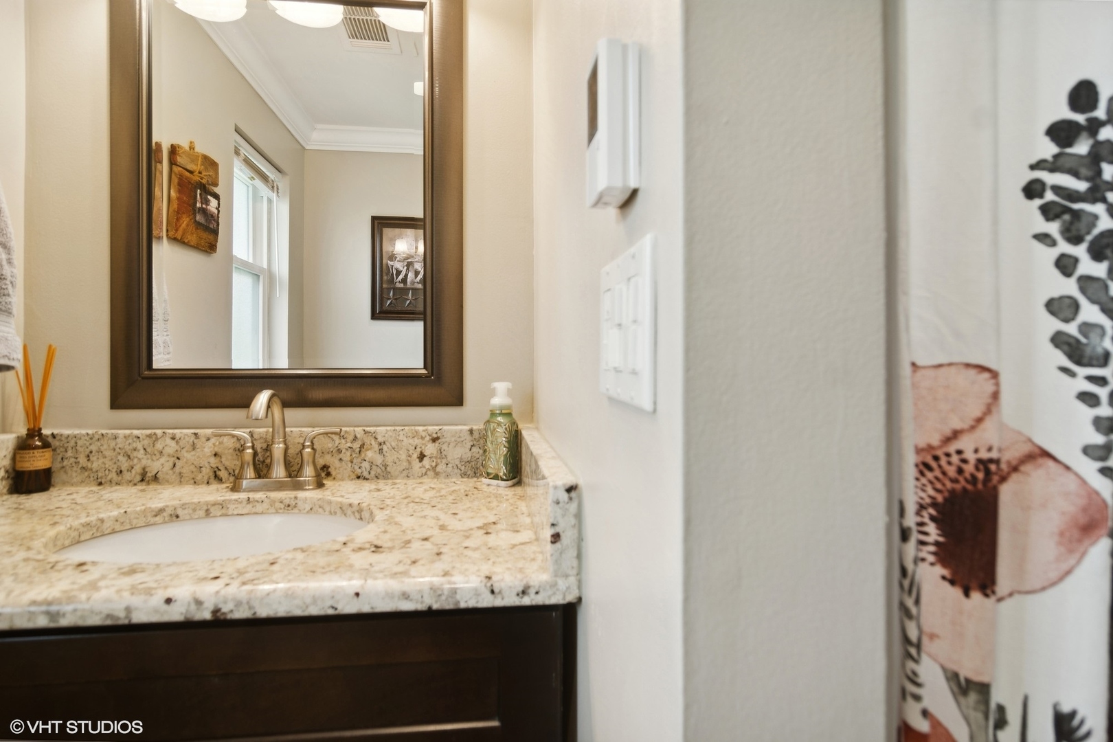 11 Rugby Road Lake Zurich, IL 60047 - Photo 19 of 25 a bathroom with a granite countertop sink and a mirror