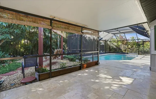 a view of backyard with green space