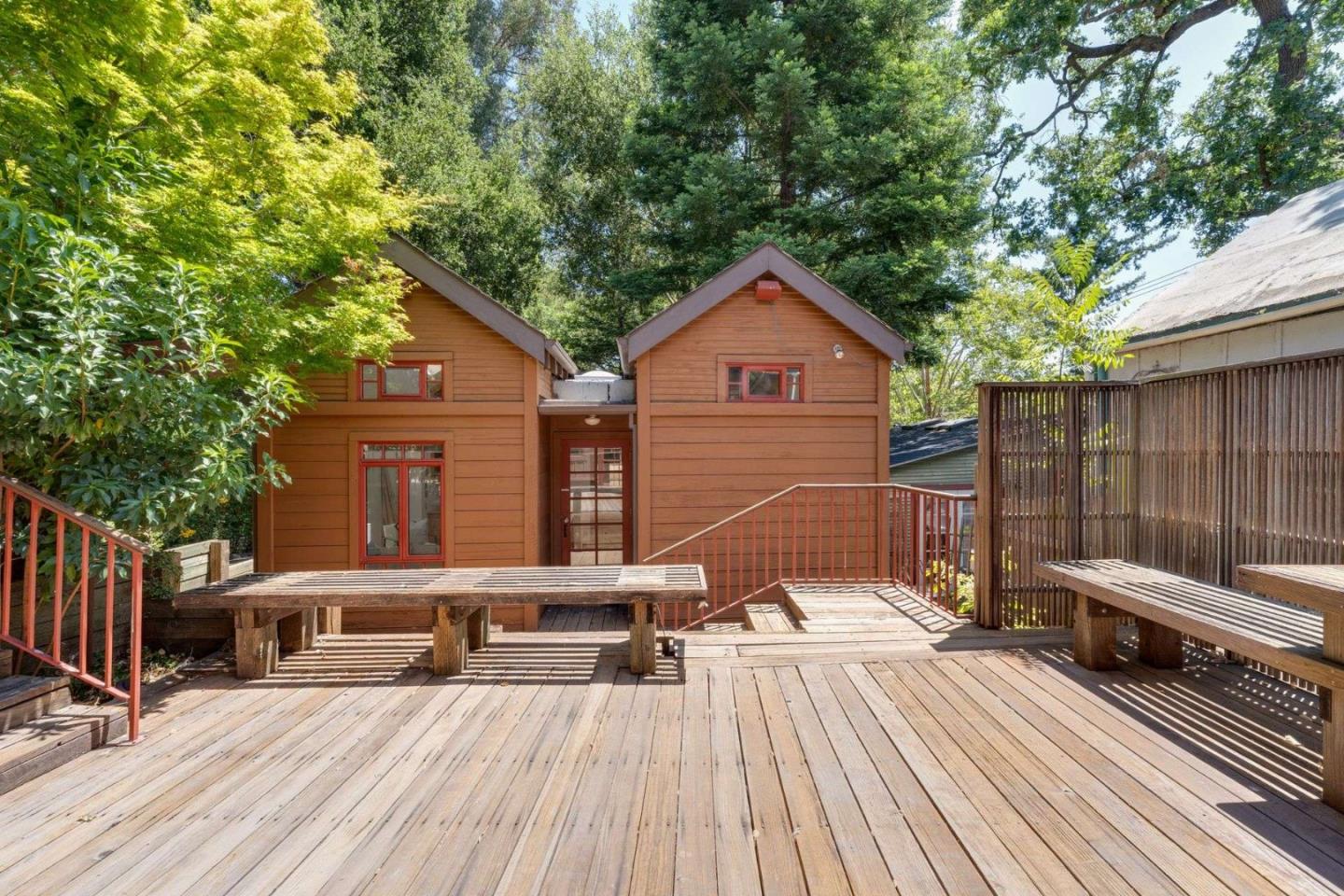 2513 Alpine Road Menlo Park, CA 94025 - Photo 11 of 41 a view of a house with wooden deck and furniture