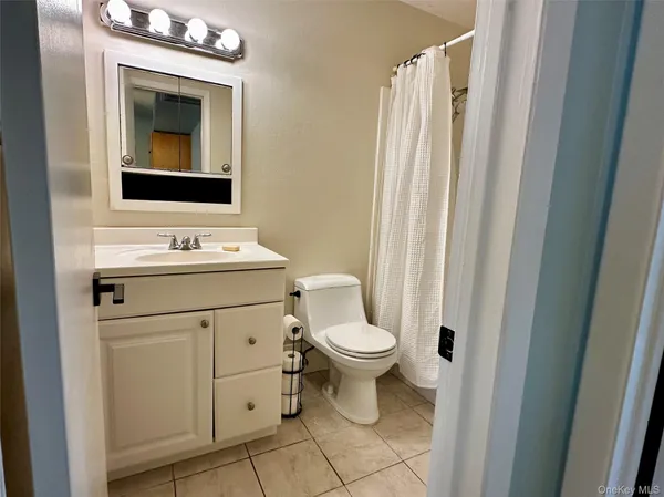 a bathroom with a sink toilet and mirror