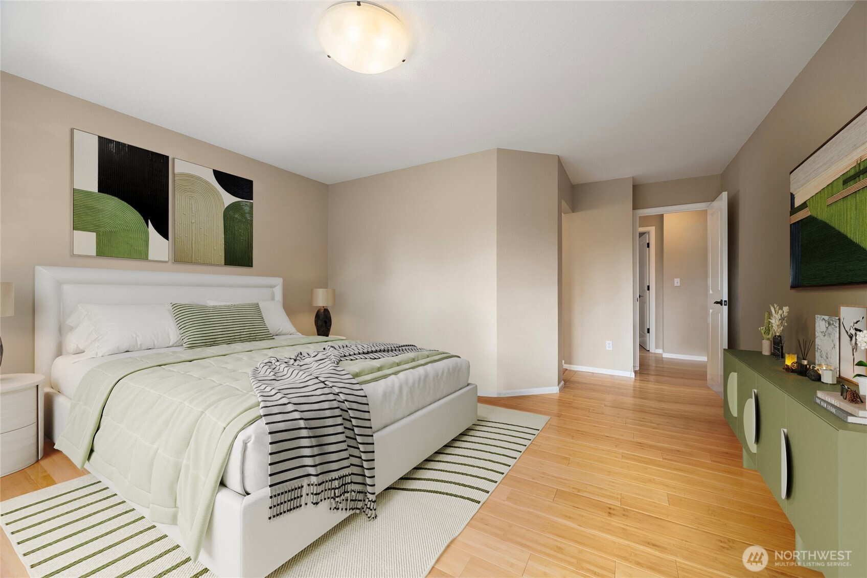 1000 Samish Way Bellingham, WA 98229 - Photo 13 of 40 a bedroom with a bed and a flat screen tv