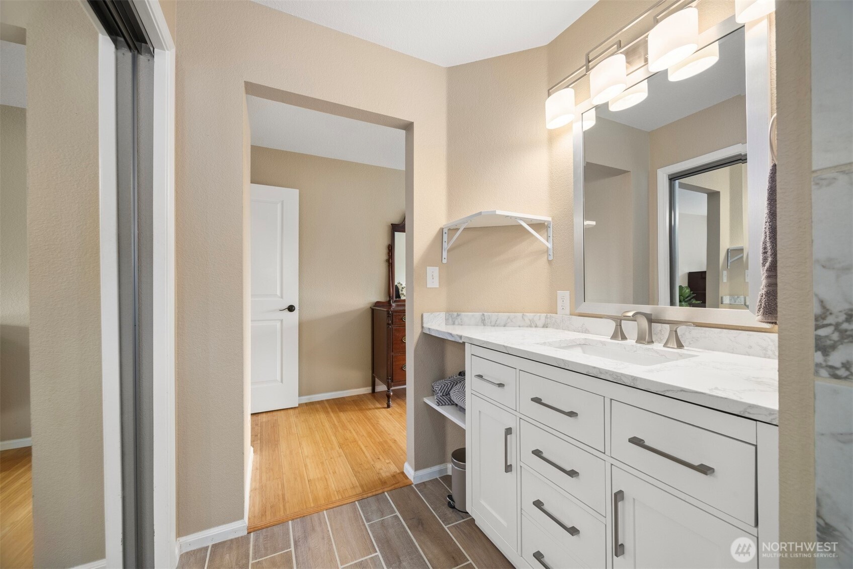 1000 Samish Way Bellingham, WA 98229 - Photo 16 of 40 a spacious bathroom with a granite countertop sink mirror and
