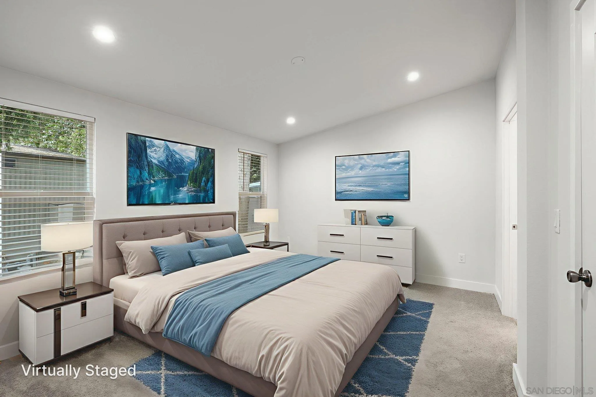 22899 Byron Road, Unit SPC 108 Crestline, CA 92325 - Photo 7 of 27 a bedroom with a large bed and a flat screen tv