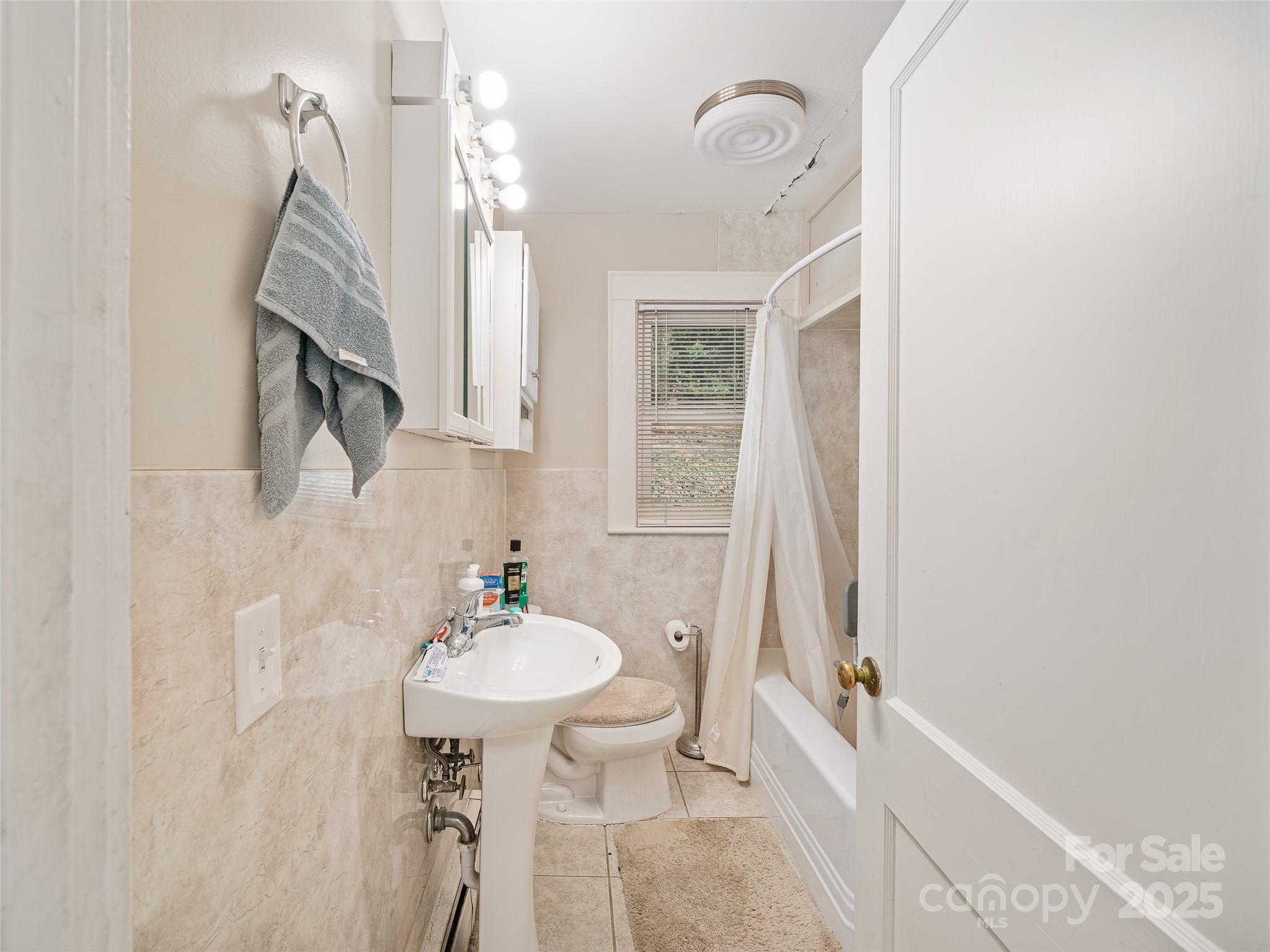 35 Smith Rdg Drive Asheville, NC 28803 - Photo 13 of 38 a bathroom with a sink a toilet a mirror and shower
