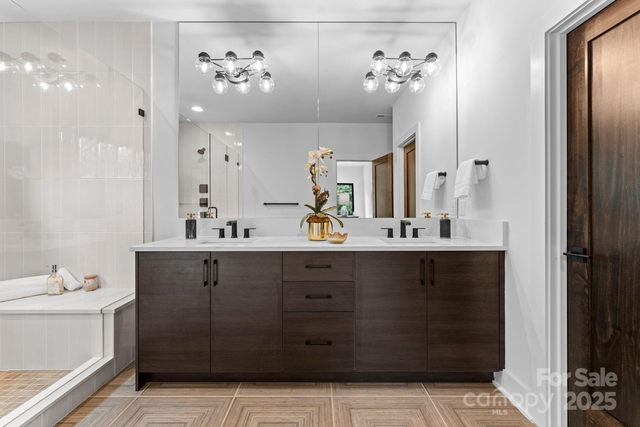 5610 Farmbrook Drive Charlotte, NC 28210 - Photo 28 of 45 a bathroom with a double vanity sink mirror and double