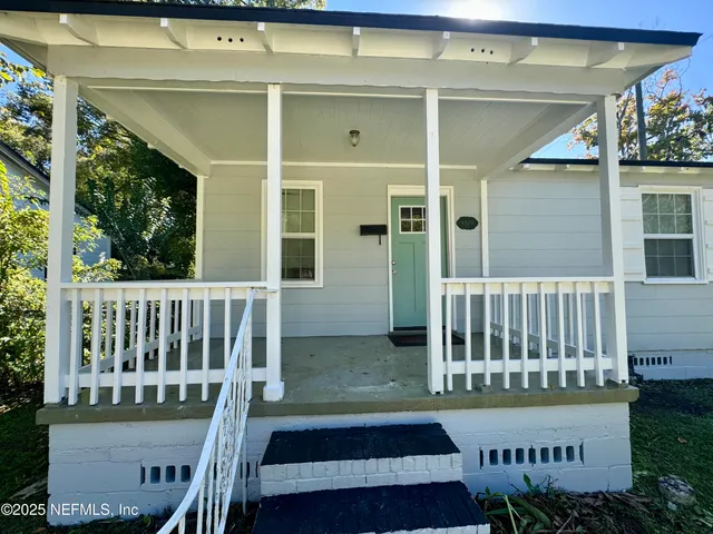 a view of a deck with a chair