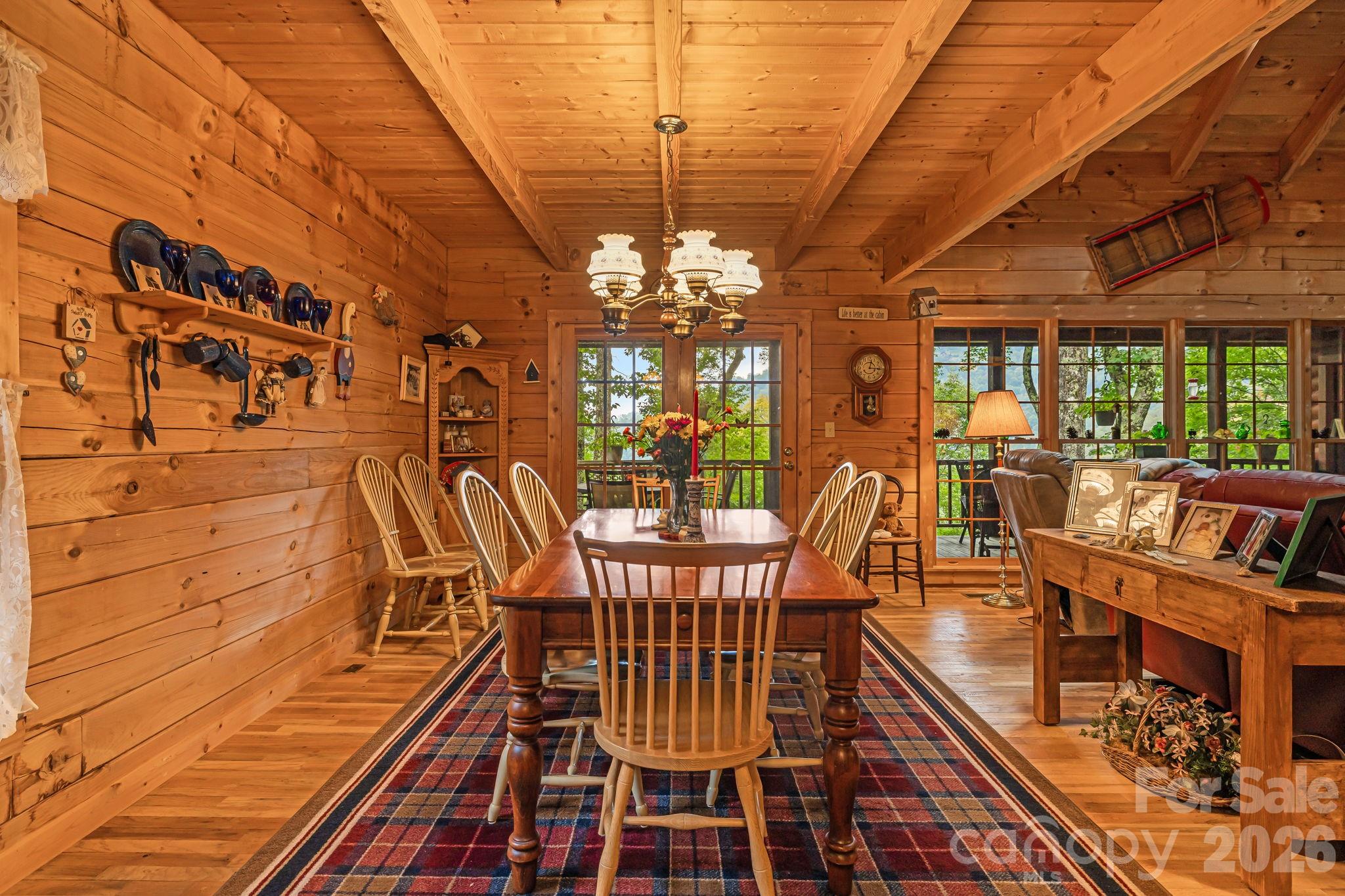 215 Goldenleaf Road Mars Hill, NC 28754 - Photo 15 of 47 a view of a dining room with furniture window and outside view