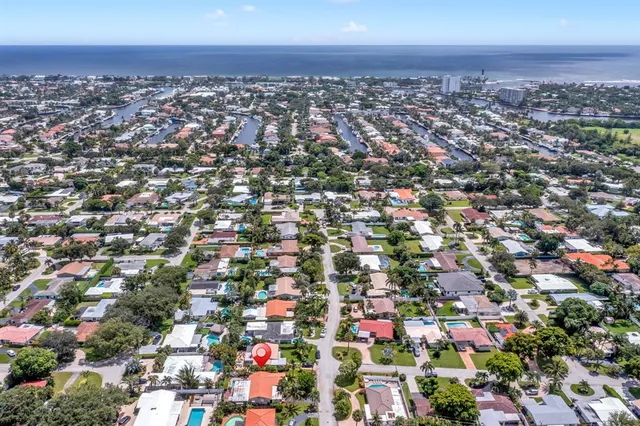 an aerial view of multiple house