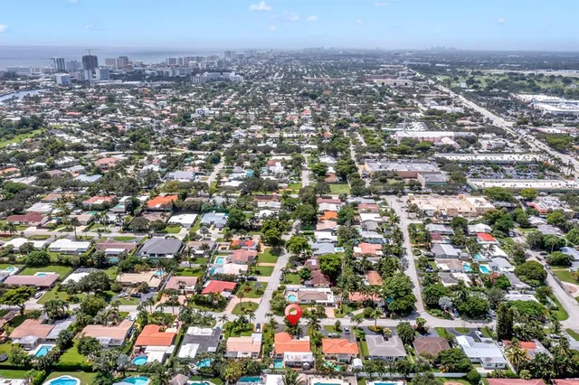 an aerial view of multiple house