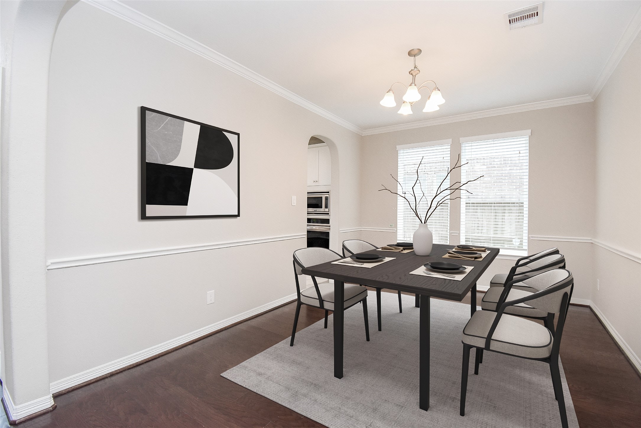 6307 Grand Drift Court Katy, TX 77494 - Photo 10 of 49 Dining room with hardwood floor. (Virtual staging)