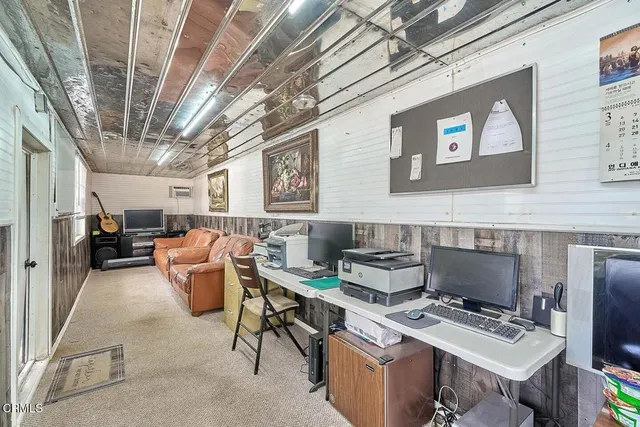 a workspace with furniture