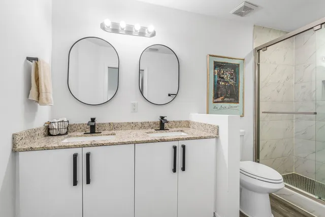 a bathroom with a toilet a sink and a mirror
