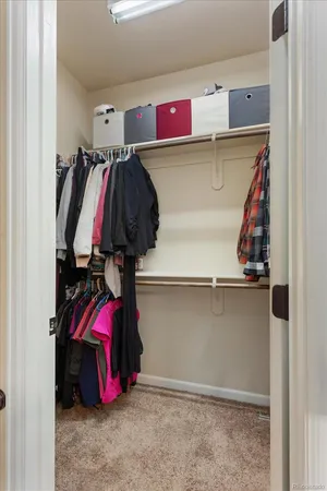 a close view of walk in closet