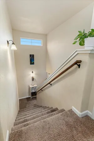 a view of a hallway to a house